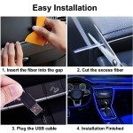 Blue EL Wire LED Strip Lights for Car Interior