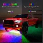 Nilight 4Pcs Car Underglow Neon Accent Strip Lights 256 LEDs RGBIC Multi Color DIY Sound Active Function Music Mode with APP Control and Remote Control Underbody Light Strips, 2 Years Warranty