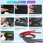 Nilight 4Pcs Car Underglow Neon Accent Strip Lights 256 LEDs RGBIC Multi Color DIY Sound Active Function Music Mode with APP Control and Remote Control Underbody Light Strips, 2 Years Warranty