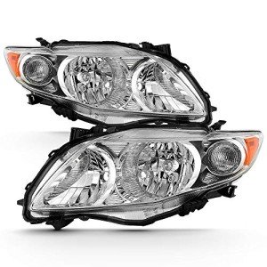 2009-2010 Toyota Corolla OE Chrome Headlight Assembly