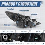 Sonata Projector Headlight Lamps 2011-2014, Chrome