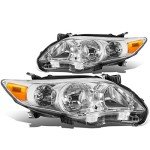 Toyota Corolla Headlight Assembly (2011-2013) - Chrome/Amber