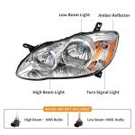 DWVO Headlight Assembly for 03-08 Toyota Corolla