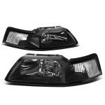 Black Housing Headlights for 99-04 Ford Mustang