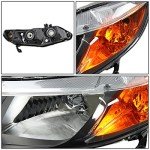 Black Amber Replacement Headlights for 06-11 Civic