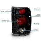 AmeriLite Black Smoke Tail Lights for 98-00 Ranger