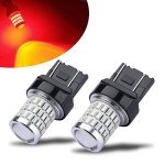 iBrightstar 7443 LED Red Brake Light Bulbs, 2 Pack