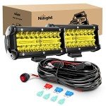 Nilight 6.5 Inch Amber LED Light Bar Set