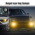 2 PCS Yellow Angel Eye Fog Light Projectors