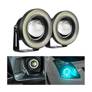 2PCS Bright COB LED Fog Light with Halo Rings