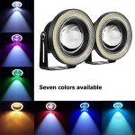 2PCS Bright COB LED Fog Light with Halo Rings