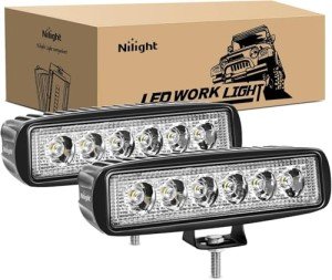 Nilight 18W Spot LED Light Bar - 2 Pack