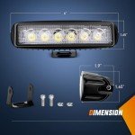 Nilight 18W Spot LED Light Bar - 2 Pack