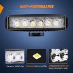 Nilight 18W Spot LED Light Bar - 2 Pack