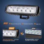 Nilight 18W Spot LED Light Bar - 2 Pack