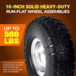 10-Inch Solid Rubber Tire Wheels - 2-Pack