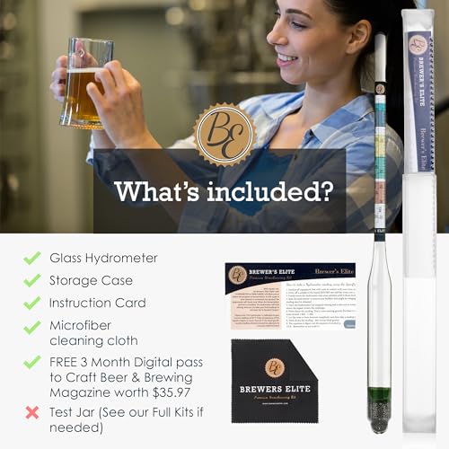 Brewer's Elite Hydrometer - Triple Scale for Home Brewing