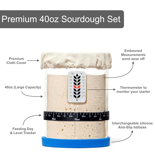 Large Sourdough Starter Kit with Thermometer and Accessories