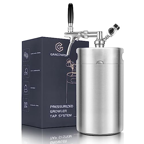 Pressurized Mini Keg Growler with Adjustable Faucet
