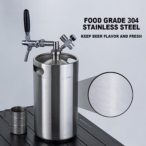 Pressurized Mini Keg Growler with Adjustable Faucet