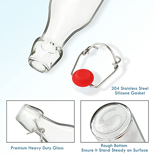 8oz Glass Swing Top Bottles - 9 Pack