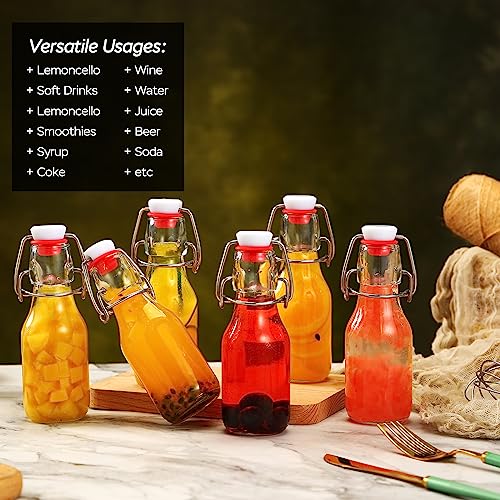 12 Pack 4 oz Flip Top Glass Bottles