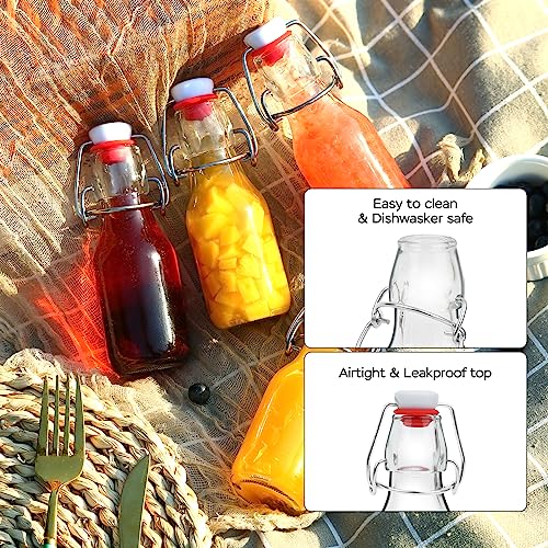 12 Pack 4 oz Flip Top Glass Bottles