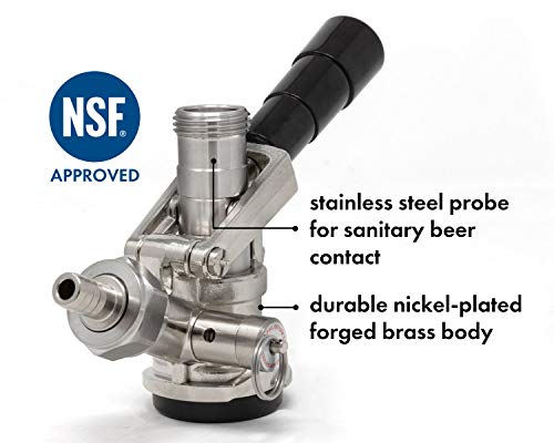 Kegco D System Black Keg Coupler