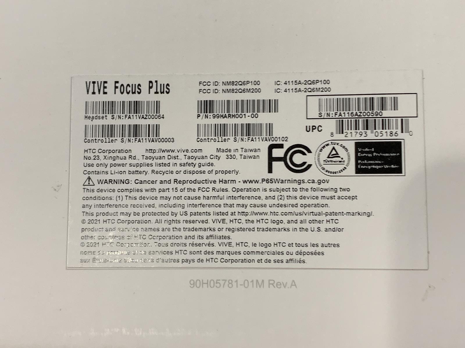 HTC VIVE Focus Plus VR Headset