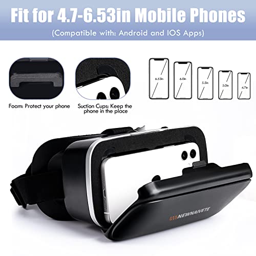 Phone VR Headset with Controller - Anti-Blue Lenses