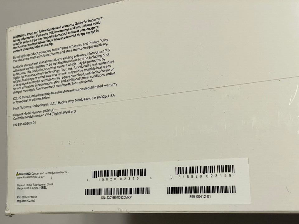 Meta Quest Pro VR Headset - 256GB Black