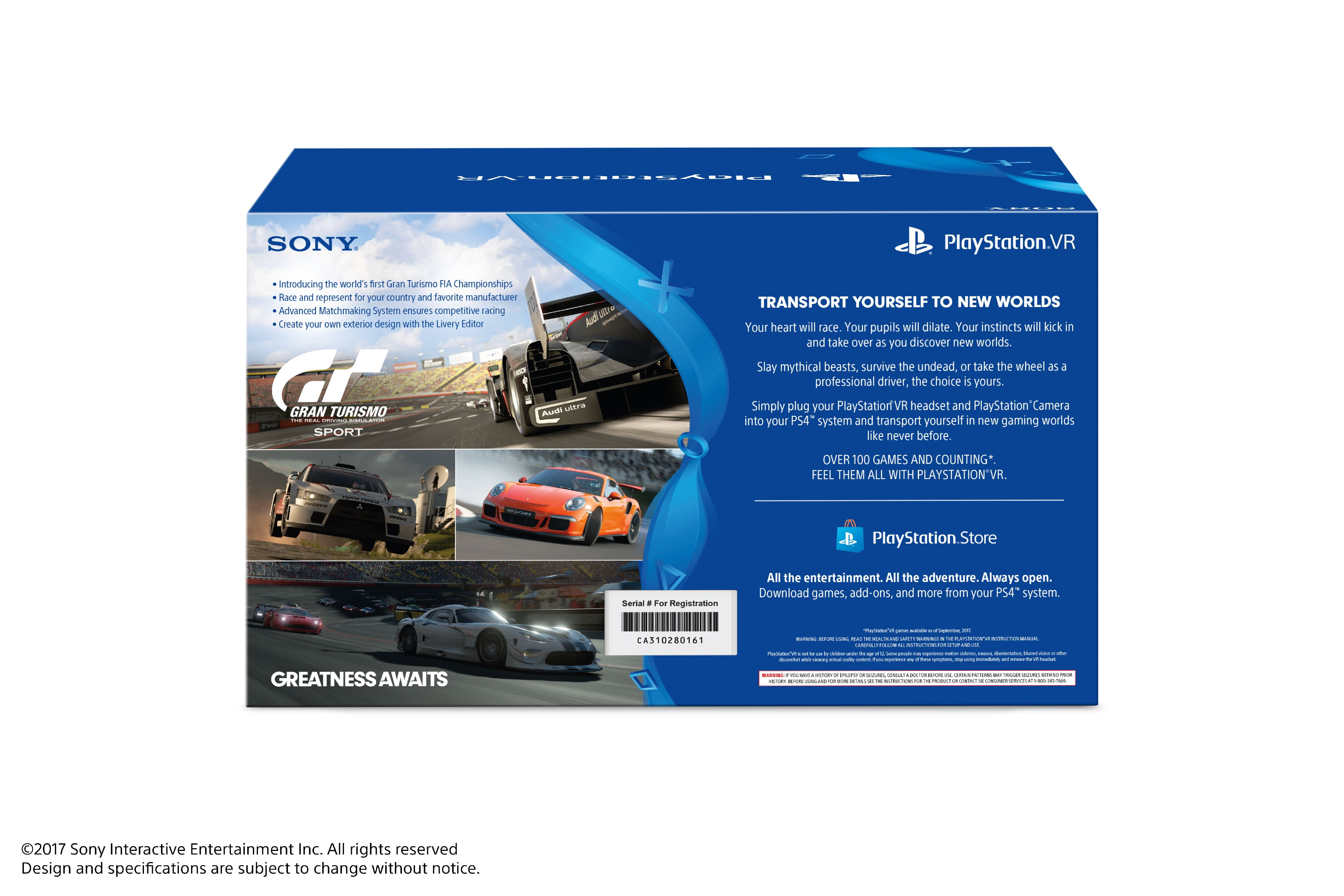 Sony PlayStation VR Gran Turismo Sport Bundle