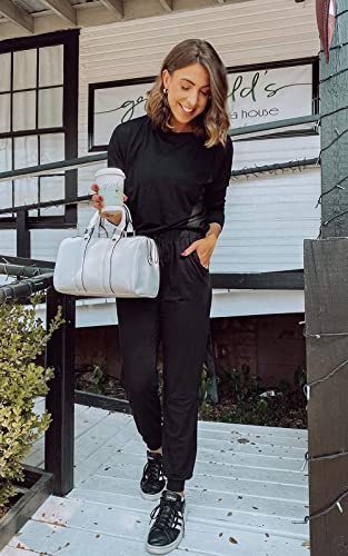 PRETTYGARDEN Women's Fall Tracksuit - Black Medium