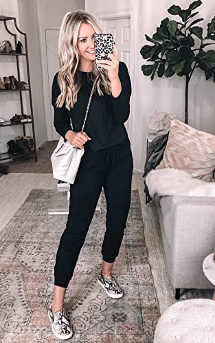 PRETTYGARDEN Women's Fall Tracksuit - Black Medium