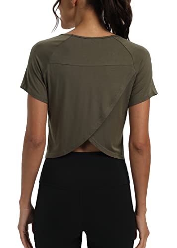 Mippo Women's Loose Fit Workout Crop Top