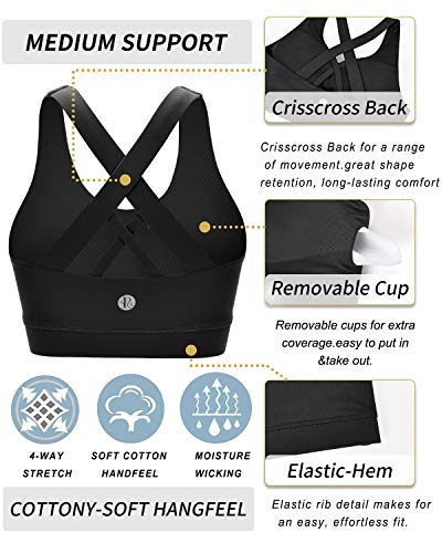 Criss-Cross Back Sports Bra for Women