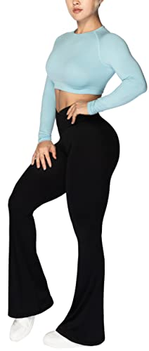 High-Waisted Tummy Control Flare Leggings for Women