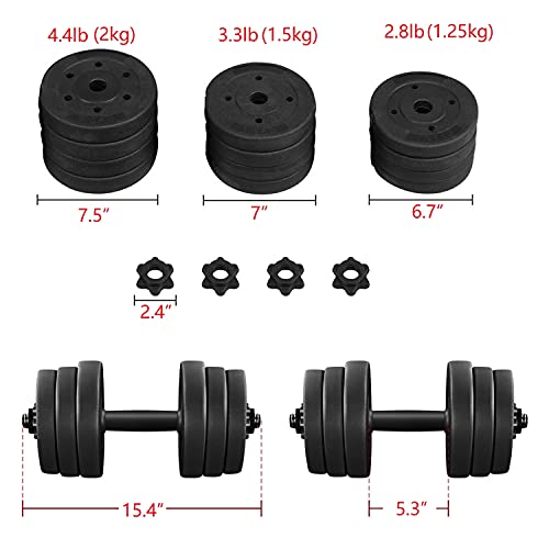 Adjustable 44 LB Dumbbell Set for Home Fitness