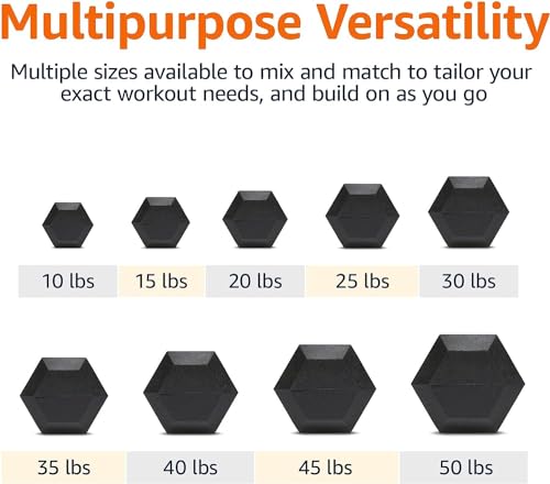 15 lb Rubber Hex Dumbbell Hand Weight