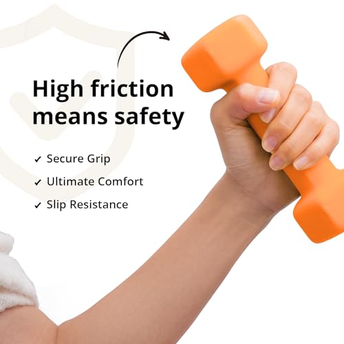 Portzon 3 LB Neoprene Hex Dumbbell Set, 2 Pack