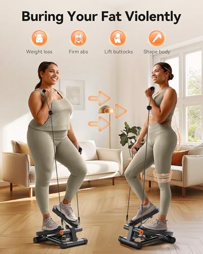 Niceday Mini Stepper with Resistance Bands and Monitor
