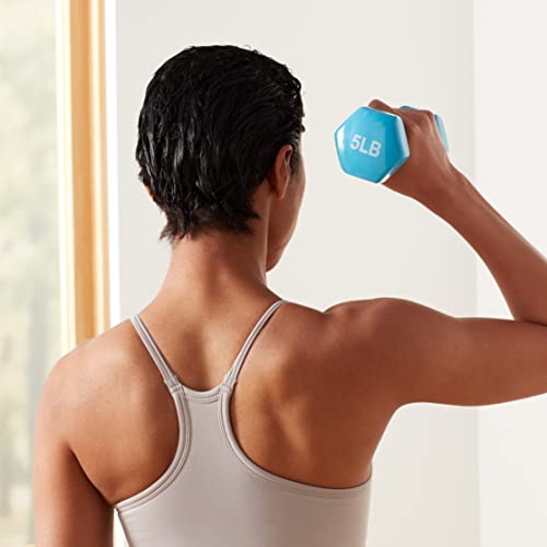 Light Blue 5 lb Vinyl Coated Dumbbell Weights