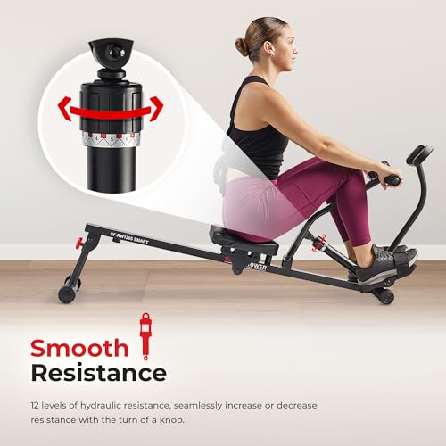 Compact Adjustable Rowing Machine with Bluetooth App