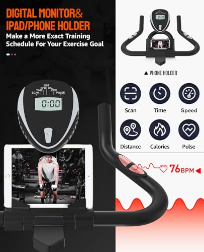 Adjustable Resistance Indoor Exercise Bike with LCD