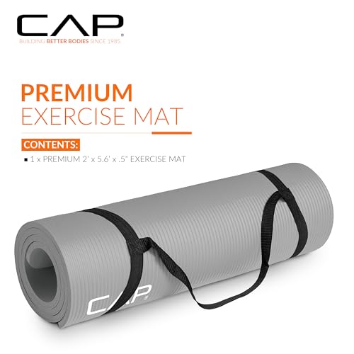CAP Barbell 12mm High-Density Exercise Mat - Gray