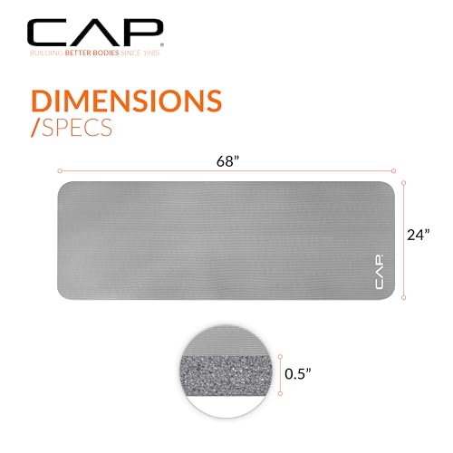 CAP Barbell 12mm High-Density Exercise Mat - Gray