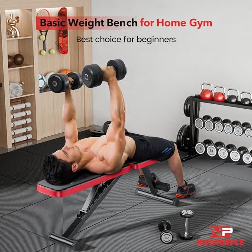NICEPEOPLE Adjustable Weight Bench for Home Gym