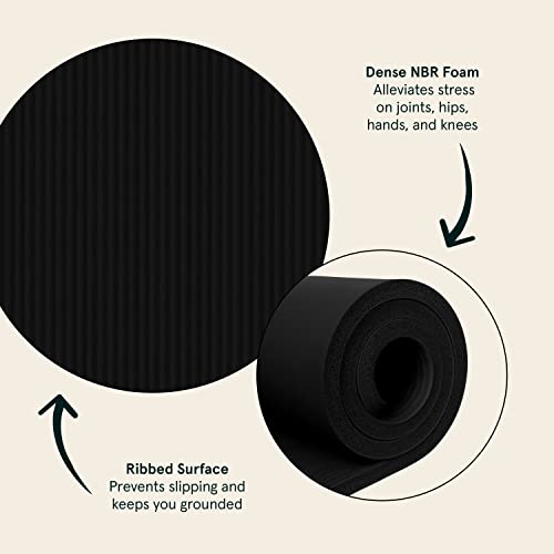 Non-Slip 1" Thick Yoga Mat with Strap