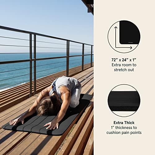 Non-Slip 1" Thick Yoga Mat with Strap