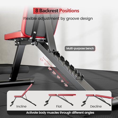NICEPEOPLE Adjustable Weight Bench for Home Gym